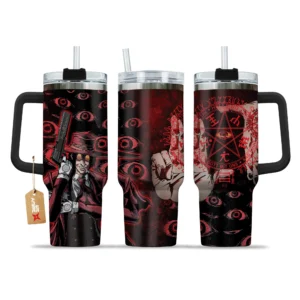 Alucard 40oz Travel Tumbler With Handle Custom Anime Accessories