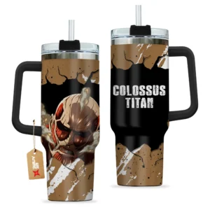 Colossus Titan 40oz Travel Tumbler With Handle Custom Anime Accessories