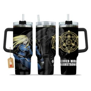 Olivier Mira Armstrong Anime 40oz Tumbler Cup With Handle Personalized Name