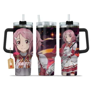Rika Shinozaki (Lisbeth) Personalized Name Coffee 40oz Tumbler Cup With Handle Custom Anime