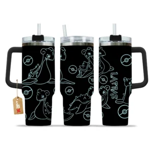 Lapras 40oz Tumbler Cup With Handle Custom Personalized Name