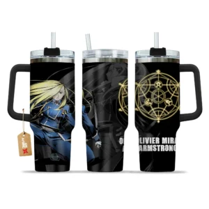 Olivier Mira Armstrong Anime 40oz Tumbler Cup With Handle Personalized Name