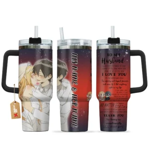 Kirito & Asuna 40oz Travel Tumbler With Handle Personalized To My Love Valentines Collection