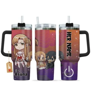 Asuna 40oz Travel Tumbler With Handle Personalized Her and His Valentines Collection