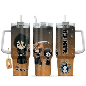 Rukia 40oz Travel Tumbler With Handle Personalized Her and His Valentines Collection