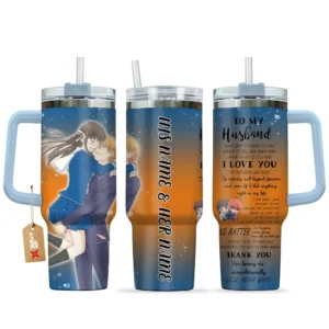 Tohru & Kyo 40oz Travel Tumbler With Handle Personalized To My Love Valentines Collection