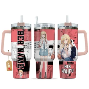 Marin Kitagawa 40oz Travel Tumbler With Handle Personalized Valentines Senpai Waifu Collection