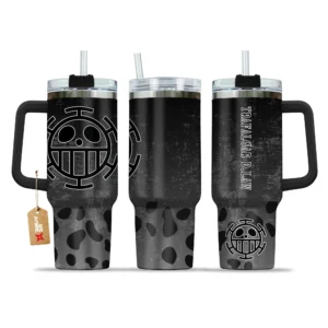 Trafalgar D.Law 40oz Travel Tumbler With Handle Custom Name Anime Accessories