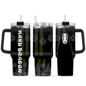 Kaonashi 40oz Travel Tumbler With Handle Custom Anime Accessories