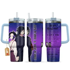 Shinobu & Kocho 40oz Travel Tumbler With Handle Personalized To My Love Valentines Collection