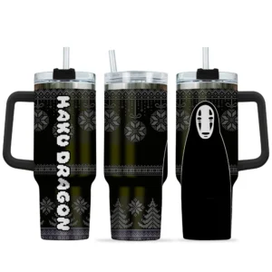 Kaonashi 40oz Travel Tumbler With Handle Custom Anime Accessories