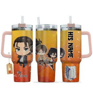Eren 40oz Travel Tumbler With Handle Personalized Her and His Valentines Collection