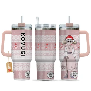 Komugi 40oz Travel Tumbler With Handle Custom Anime Accessories