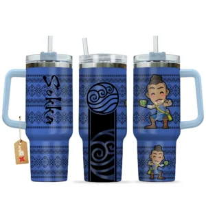 Sokka 40oz Travel Tumbler With Handle Custom Anime Accessories