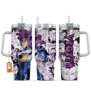 Vegeta Ultra Ego Anime 40oz Tumbler Cup With Handle Custom Manga Art Personalized Name