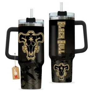Symbols Black Bull 40oz Travel Tumbler Personalized With Handle Custom Anime Cup