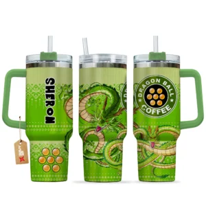 Shenron 40oz Travel Tumbler With Handle Custom Anime Accessories