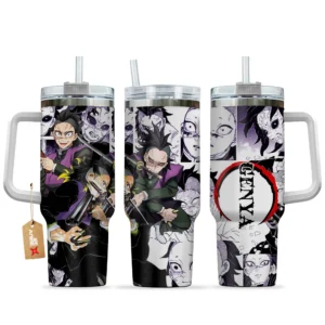 Genya Shinazugawa 40oz Tumbler Cup With Handle Custom Manga Art Personalized Name