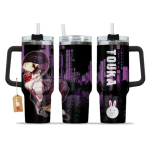 Touka Kirishima 40oz Travel Tumbler With Handle Personalized Custom Anime Cup