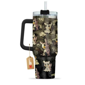 Mimikyu 40oz Travel Tumbler With Handle Custom Anime Accessories
