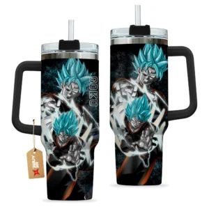 Goku Super Saiyan Blue 40oz Tumbler Cup Personalized Anime Accessories