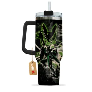 Perfect Cell 40oz Travel Tumbler With Handle Custom Anime Accessories