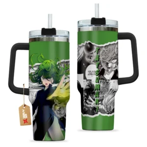 Tatsumaki 40oz Travel Tumbler With Handle Custom Anime Accessories