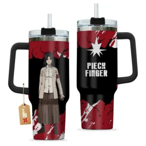 Pieck Finger 40oz Travel Tumbler With Handle Custom Anime Accessories