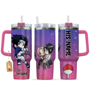 Sasuke 40oz Travel Tumbler With Handle Personalized Her and His Valentines Collection