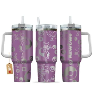Mewtwo Personalized 40oz Travel Tumbler With Handle Collection