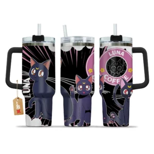 Luna Coffee 40oz Tumbler Cup With Handle Custom Personalized Name