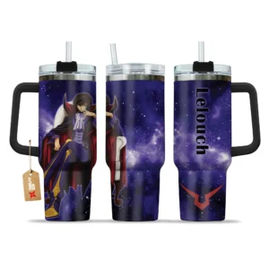 Lelouch Zero 40oz Travel Tumbler With Handle Personalized Anime Accessories