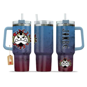 Jinbe 40oz Travel Tumbler With Handle Custom Name Anime Accessories