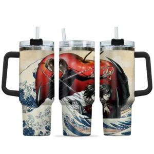 Light Yagami - L Lawliet 40oz Travel Tumbler With Handle Rivalries Kanagawa Collection