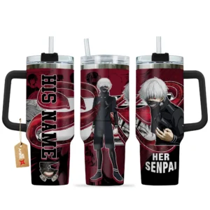 Ken Kaneki 40oz Travel Tumbler With Handle Personalized Valentines Senpai Waifu Collection