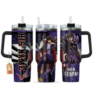 Lelouch vi Britannia 40oz Travel Tumbler With Handle Personalized Valentines Senpai Waifu Collection