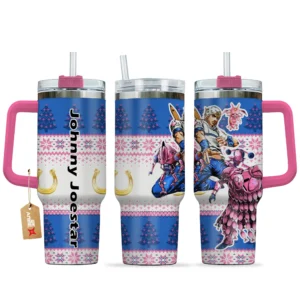 Johnny Joestar 40oz Travel Tumbler With Handle Custom Anime Accessories