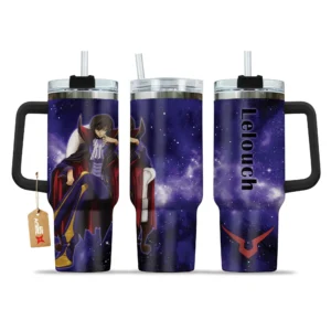 Lelouch Zero 40oz Travel Tumbler With Handle Personalized Anime Accessories