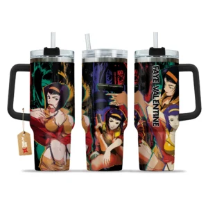 Faye Valentine 40oz Travel Tumbler With Handle Personalized Anime Accessories