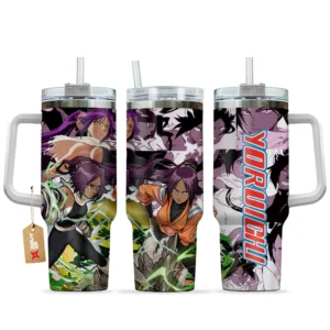 Yoruichi Shihouin 40oz Tumbler Cup With Handle Custom Manga Art Personalized Name