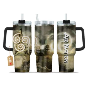 Air Nation 40oz Tumbler Cup With Handle Custom Personalized Name