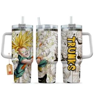 Trunks Kid Super Saiyan Anime 40oz Tumbler Cup With Handle Custom Manga Art Personalized Name
