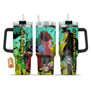 Her David Martinez 40oz Travel Tumbler With Handle Personalized Anime Valentines Cup