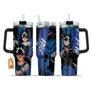 Hiei 40oz Travel Tumbler With Handle Personalized Anime Accessories