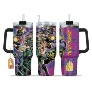 Jotaro Kujo 40oz Tumbler Cup With Handle Custom Personalized Name