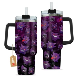 Gengar 40oz Travel Tumbler With Handle Custom Anime Accessories