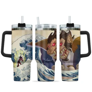 Vegeta Great Ape - Goku 40oz Travel Tumbler With Handle Rivalries Kanagawa Collection