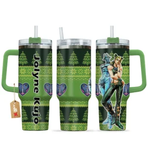 Jolyne Kujo 40oz Travel Tumbler With Handle Custom Anime Accessories
