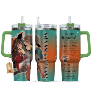 Megumin & Kazuma 40oz Travel Tumbler With Handle Personalized To My Love Valentines Collection