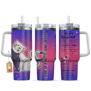 Luna & Artemis 40oz Travel Tumbler With Handle Personalized To My Love Valentines Collection